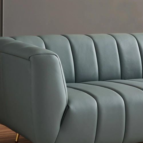 Clodine sofa - Blue Leather | KM Home Furniture and Mattress Store | Houston TX | Best Furniture stores in Houston