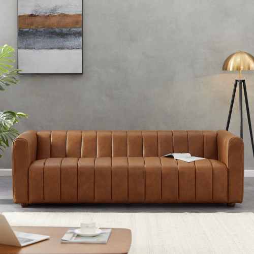 Clara Sofa - Cognac Leather Couch | KM Home Furniture and Mattress Store | Houston TX | Best Furniture stores in Houston