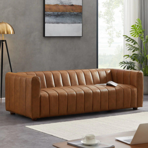 Clara Sofa - Cognac Leather Couch | KM Home Furniture and Mattress Store | Houston TX | Best Furniture stores in Houston