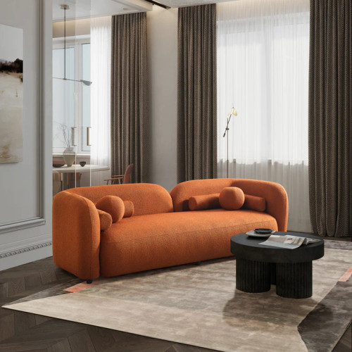 Bodrum Sofa - Burnt Orange Boucle | KM Home Furniture and Mattress Store | Houston TX | Best Furniture stores in Houston