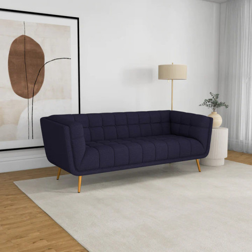 Kano Sofa Large-Dark Blue Boucle Metal Feet | KM Home Furniture and Mattress Store | TX | Best Furniture stores in Houston