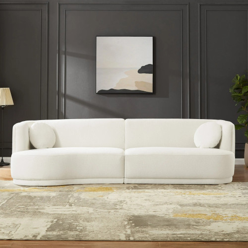 Paris Sofa - White Boucle  | KM Home Furniture and Mattress Store | Houston TX | Best Furniture stores in Houston