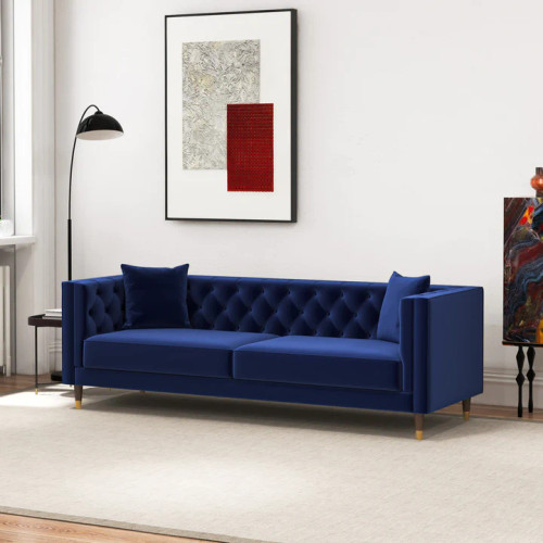 Lewis Sofa (Blue Velvet) | KM Home Furniture and Mattress Store | Houston TX | Best Furniture stores in Houston