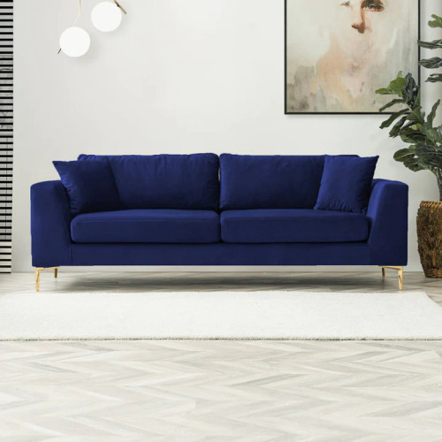 Milo Sofa  -  Blue Velvet   | KM Home Furniture and Mattress Store | Houston TX | Best Furniture stores in Houston