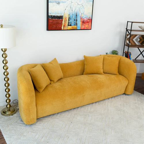 Hana Sofa Gold Boucle japandi home decor | KM Home Furniture and Mattress Store | Texas | Best Furniture stores in Houston