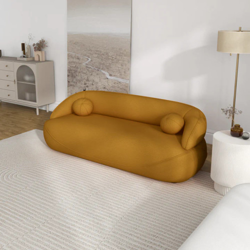 Brody Sofa - Gold Boucle | KM Home Furniture and Mattress Store | Houston TX | Best Furniture stores in Houston