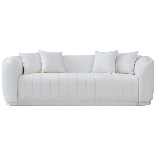 Thrive White Boucle Curved Sofa | KM Home Furniture and Mattress Store | Houston TX | Best Furniture stores in Houston
