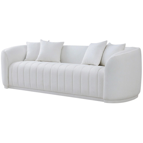 Thrive White Boucle Curved Sofa | KM Home Furniture and Mattress Store | Houston TX | Best Furniture stores in Houston