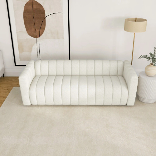 Clara Sofa - White Boucle | KM Home Furniture and Mattress Store | Houston TX | Best Furniture stores in Houston