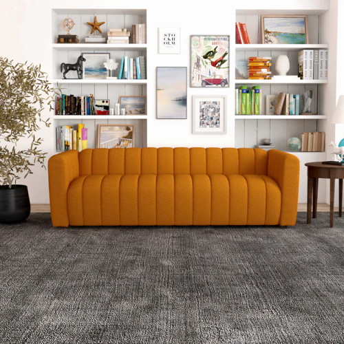 Clara Sofa - Burnt Orange Boucle | KM Home Furniture and Mattress Store | Houston TX | Best Furniture stores in Houston