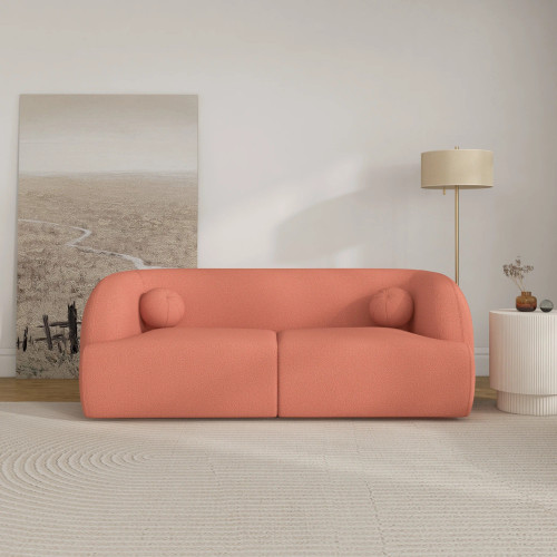 Quinn Sofa - Pink Boucle Couch | KM Home Furniture and Mattress Store | Houston TX | Best Furniture stores in Houston