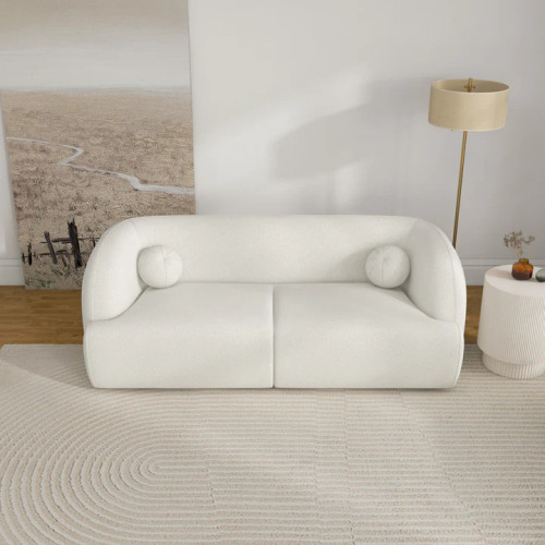 Quinn Sofa - Beige Boucle Couch | KM Home Furniture and Mattress Store | Houston TX | Best Furniture stores in Houston