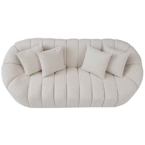 Forrester Japandi Style Boucle White Couch | KM Home Furniture and Mattress Store | TX | Best Furniture stores in Houston