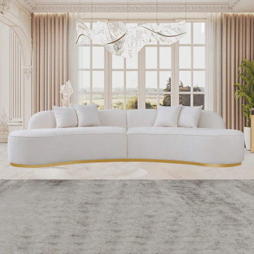 Otto Sofa Ivory Boucle Curvy Large Couch | KM Home Furniture and Mattress Store | Best Furniture stores in Houston