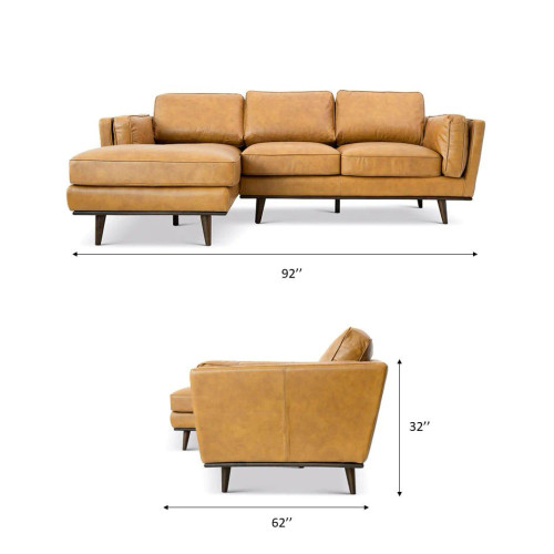 Ferre Leather Sectional Sofa - Right Chaise | KM Home Furniture and Mattress Store | Houston TX | Best Furniture stores in Houston