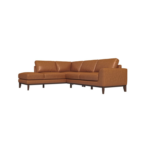 Mayfair Sectional Sofa - Tan Leather Left  Facing  | KM Home Furniture and Mattress Store | TX | Best Furniture stores in Houston