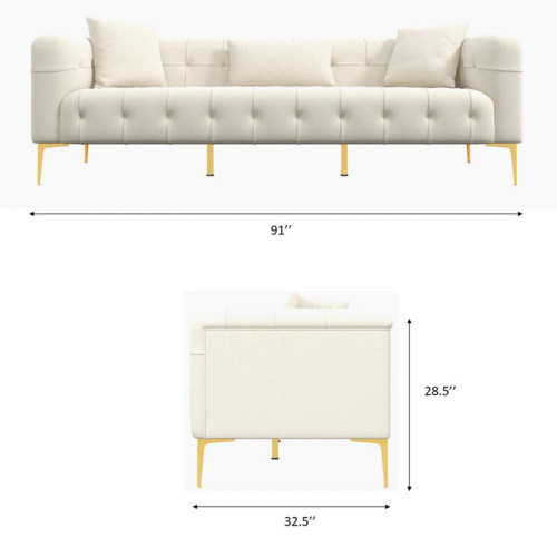 Uptown Sofa - White Boucle | KM Home Furniture and Mattress Store | Houston TX | Best Furniture stores in Houston