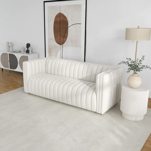 Rosslyn Sofa - White Boucle Couch | KM Home Furniture and Mattress Store | Houston TX | Best Furniture stores in Houston