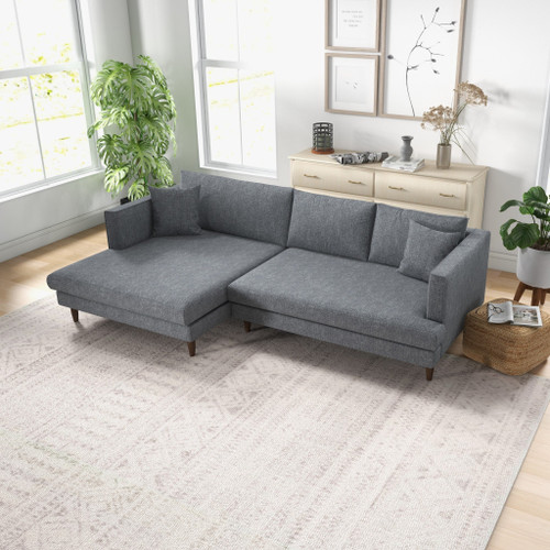 Delano Sectional Sofa - Gray Linen Left Chaise | KM Home Furniture and Mattress Store | Houston | Best Furniture stores in Houston