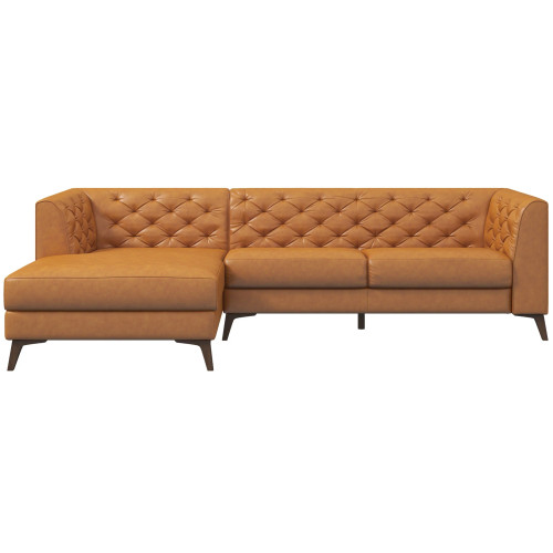 Fargo Sectional Leather Sofa  - Tan Leather Left Chaise | KM Home Furniture and Mattress Store | TX | Best Furniture stores in Houston