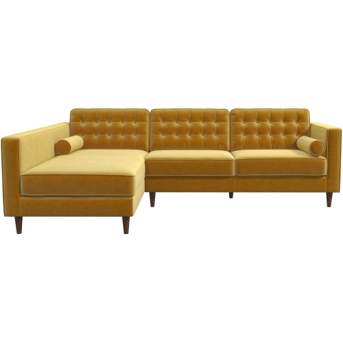 Olson Gold Velvet Sectional Sofa - Left Chaise | KM Home Furniture and Mattress Store | TX | Best Furniture stores in Houston