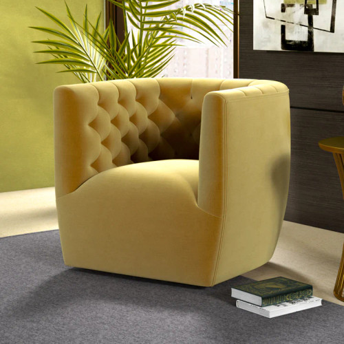 Lotte Gold Velvet Swivel Chair  | KM Home Furniture and Mattress Store | Houston TX | Best Furniture stores in Houston