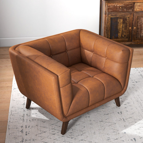 Kano Lounge Chair - Tan Leather | KM Home Furniture and Mattress Store | Houston TX | Best Furniture stores in Houston