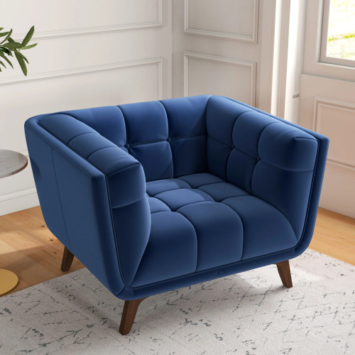 Kano Lounge Chair -  Navy Blue Velvet | KM Home Furniture and Mattress Store | Houston TX | Best Furniture stores in Houston