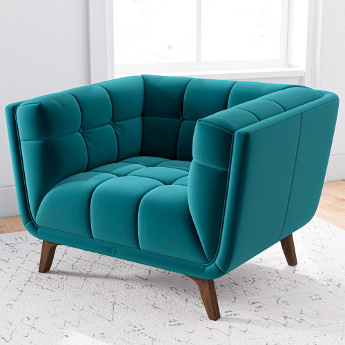 Kano Lounge Chair (Teal Velvet) | KM Home Furniture and Mattress Store | Houston TX | Best Furniture stores in Houston