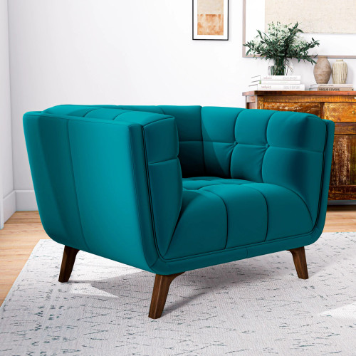 Kano Lounge Chair (Teal Velvet) | KM Home Furniture and Mattress Store | Houston TX | Best Furniture stores in Houston