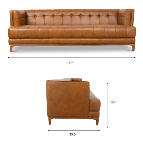 Kennedy Sofa - Cognac Leather  | KM Home Furniture and Mattress Store | Houston TX | Best Furniture stores in Houston