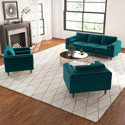 Fordham Lounge Chair - Teal Velvet | KM Home Furniture and Mattress Store | Houston TX | Best Furniture stores in Houston