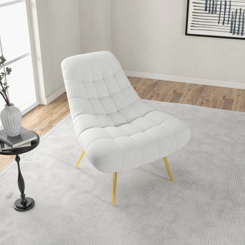 Edna Lounge Chair - Beige Boucle | KM Home Furniture and Mattress Store | Houston TX | Best Furniture stores in Houston