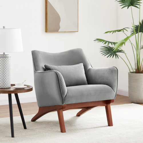 Casper Lounge Chair (Gray - Velvet) | KM Home Furniture and Mattress Store | Houston TX | Best Furniture stores in Houston