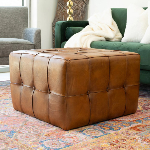 Bunta Ottoman Large - Antique Leather | KM Home Furniture and Mattress Store | Houston TX | Best Furniture stores in Houston