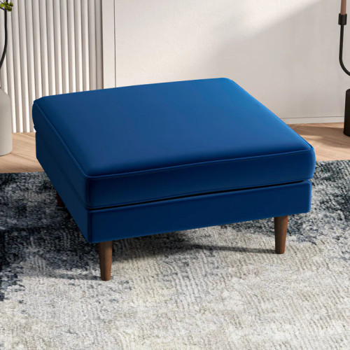 Fordham Ottoman (Blue Velvet) | KM Home Furniture and Mattress Store | Houston TX | Best Furniture stores in Houston