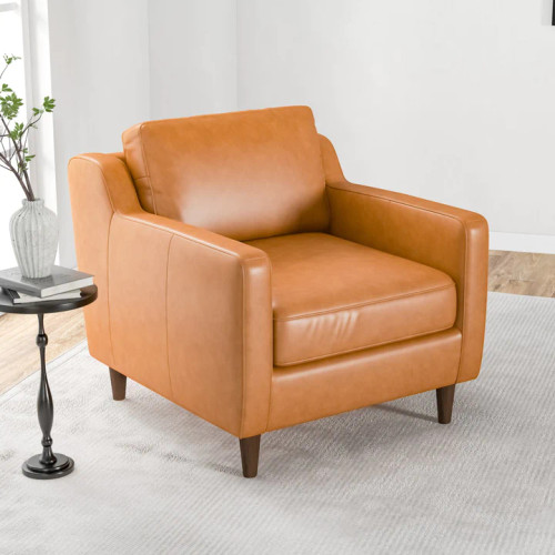 Manhattan Leather Tan Lounge Chair | KM Home Furniture and Mattress Store | Houston TX | Best Furniture stores in Houston