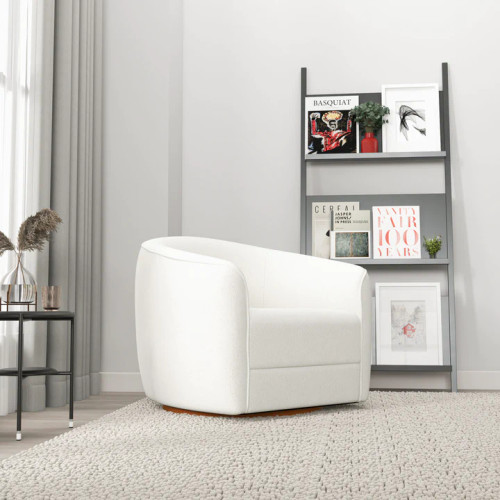 Spring Cream Boucle Swivel Chair  | KM Home Furniture and Mattress Store | Houston TX | Best Furniture stores in Houston