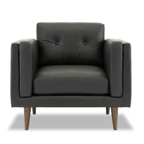 Tara Leather Lounge Chair (Black) | KM Home Furniture and Mattress Store | Houston TX | Best Furniture stores in Houston