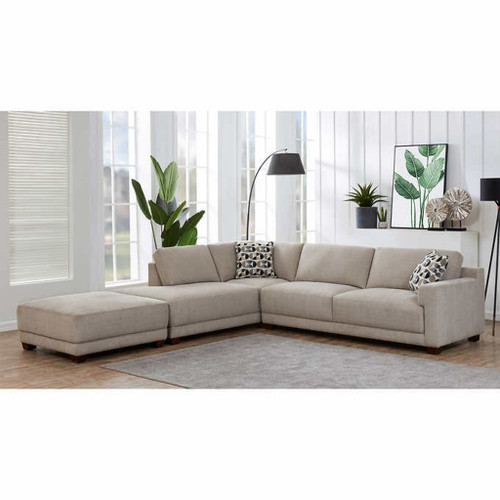 Raylin Fabric Sectional with Ottoman - Left Facing Chaise