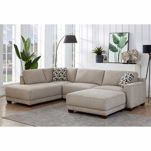 Raylin Fabric Sectional with Ottoman - Left Facing Chaise