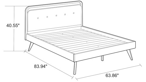 Modern Divani Wood Queen Platform Bed  | KM Home Furniture and Mattress Store | Houston TX | Best Furniture stores in Houston