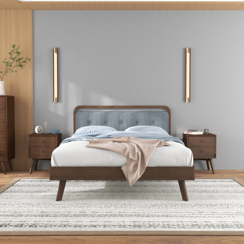 Modern Divani Wood Queen Platform Bed  | KM Home Furniture and Mattress Store | Houston TX | Best Furniture stores in Houston
