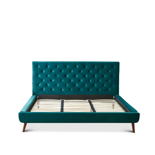 Ashley King Turquoise Velvet Platform Bed  | KM Home Furniture and Mattress Store | Houston TX | Best Furniture stores in Houston