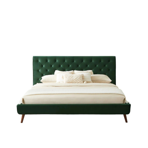 Ashley Platform Bed (King - Green Velvet) | KM Home Furniture and Mattress Store | Houston TX | Best Furniture stores in Houston