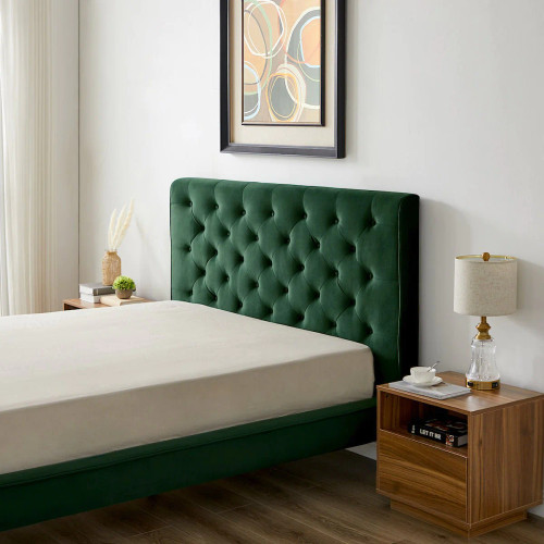 Ashley Platform Bed (Queen - Emerald Green Velvet) | KM Home Furniture and Mattress Store | Houston TX | Best Furniture stores in Houston