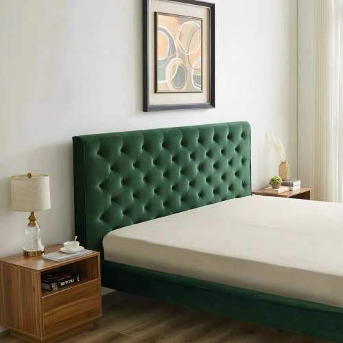 Ashley Platform Bed (King - Green Velvet) | KM Home Furniture and Mattress Store | Houston TX | Best Furniture stores in Houston