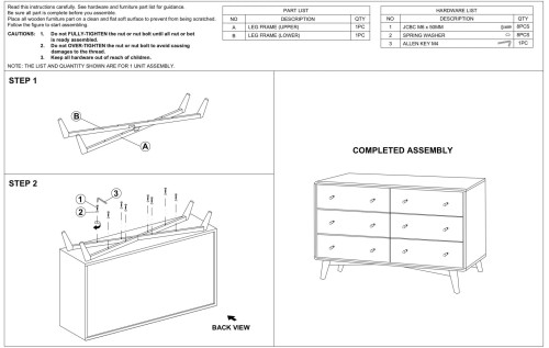 Noak White Walnut Dresser - 6 Drawer | KM Home Furniture and Mattress Store | Houston TX | Best Furniture stores in Houston