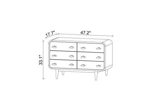 Mid Century Modern Stein Dresser (6 Drawer) | KM Home Furniture and Mattress Store | Houston TX | Best Furniture stores in Houston