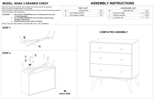 Noak Mid Century Modern Dresser (3 Drawer) | KM Home Furniture and Mattress Store | Houston TX | Best Furniture stores in Houston